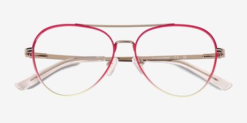 Gradient Red Sparkle -  Metal Eyeglasses