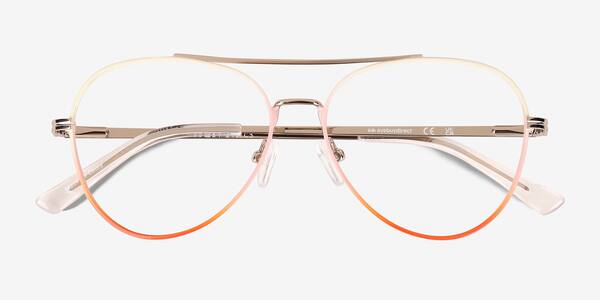 Gradient Orange Sparkle -  Metal Eyeglasses