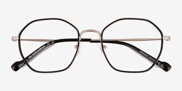 Matte Silver Black Frances -  Métal Lunettes de vue