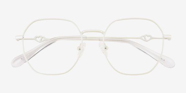 Pearly White Aiko -  Metal Eyeglasses