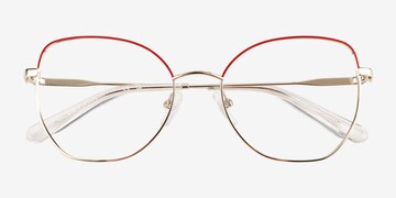 Shiny Gold Red Desire -  Metal Eyeglasses