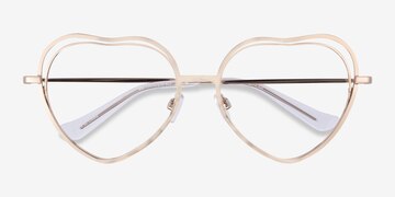 Shiny Gold Philomena -  Metal Eyeglasses