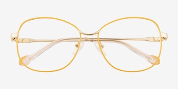 Yellow Gold Maude -  Metal Eyeglasses