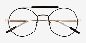 Silver Black Art -  Metal Eyeglasses