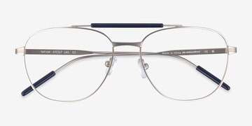 Navy Matte Silver Tatum -  Métal Lunettes de vue