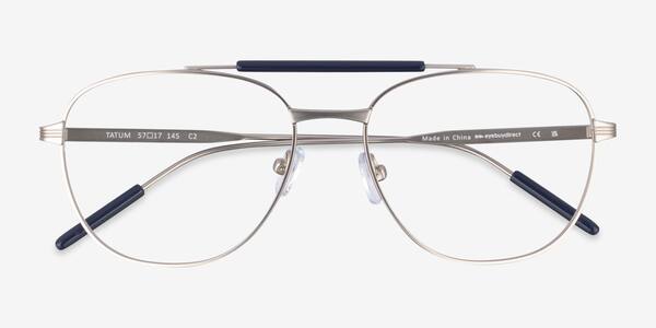 Navy Matte Silver Tatum -  Metal Eyeglasses