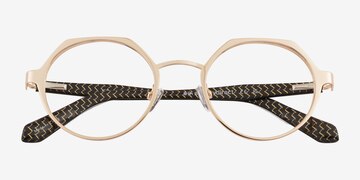 Shiny Gold Black Jet -  Carbon Fiber Eyeglasses