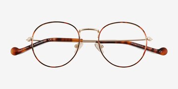 Shiny Gold Tortoise Wondrous -  Metal Eyeglasses