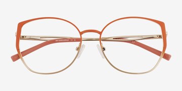 Gradient Matte Orange Deven -  Metal Eyeglasses