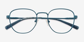 Matte Teal Whirl -  Metal Eyeglasses