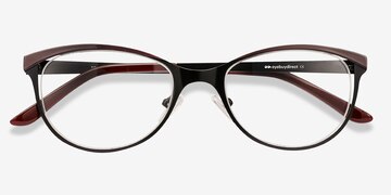 Black Red Deco -  Vintage Metal Eyeglasses