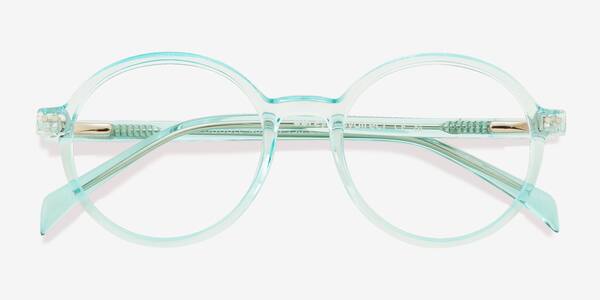 Clear Blue Doodle -  Plastic Eyeglasses
