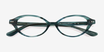 Striped Teal Burke -  Acetate Eyeglasses