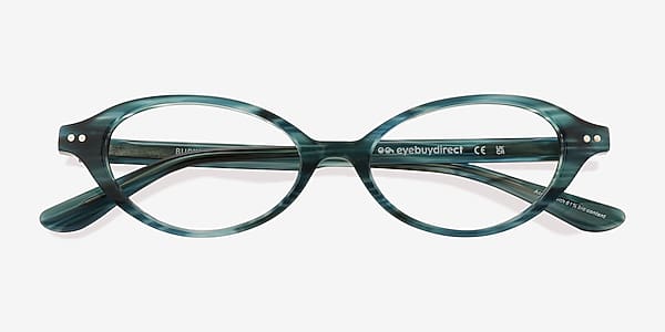 Striped Teal Burke - Alternative-materials Eyeglasses Striped Teal Burke - Alternative-materials Eyeglasses