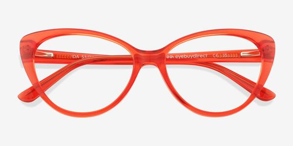 Clear Red Ida -  Plastic Eyeglasses