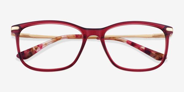 Clear Burgundy Marty -  Metal Eyeglasses