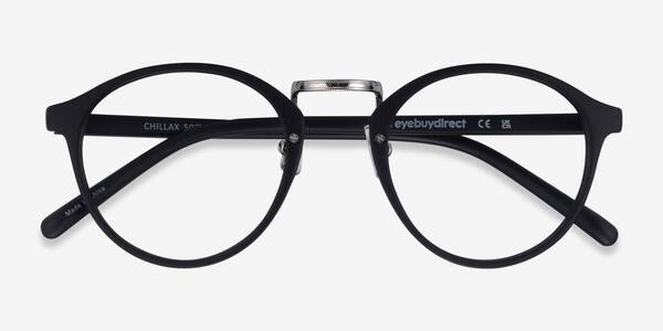 Matte Black/Silver Chillax -  Plastic Eyeglasses