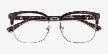 Silver/Floral Charleston -  Vintage Plastic Eyeglasses
