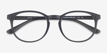 Matte Gray Muse -  Lightweight Plastic Eyeglasses