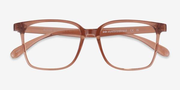 Clear Brown Blocks -  Plastic Eyeglasses