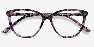 Purple Floral Lancet -  Acetate Eyeglasses
