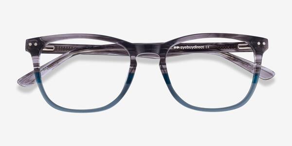 Gray Striped Gato -  Acetate Eyeglasses