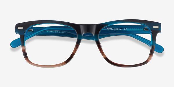 Blue Striped Caster -  Acetate Eyeglasses
