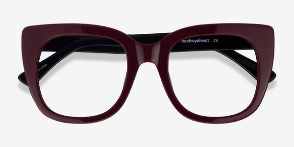 Burgundy & Black Unique -  Acétate Lunettes de vue