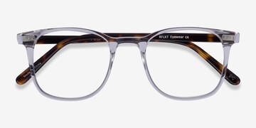 Progressive Eyeglasses Online with Mediumfit, Square, Full-Rim Acetate Design — Sequence in Translucent/charred Quartz/amber Tortoise by Eyebuydirect
