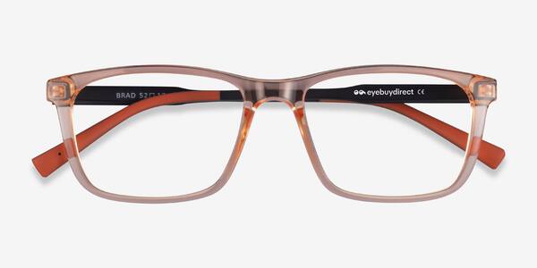 Clear Orange Black Brad -  Plastic Eyeglasses