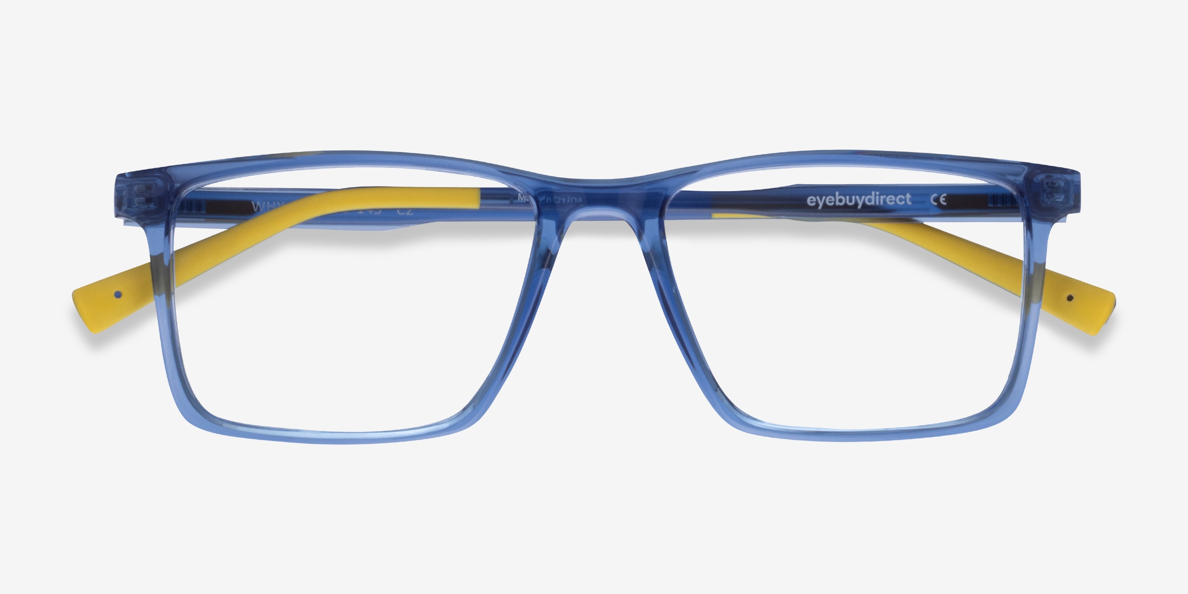 Why Rectangulaire Bleu Monture Lunettes de vue Pour Hommes