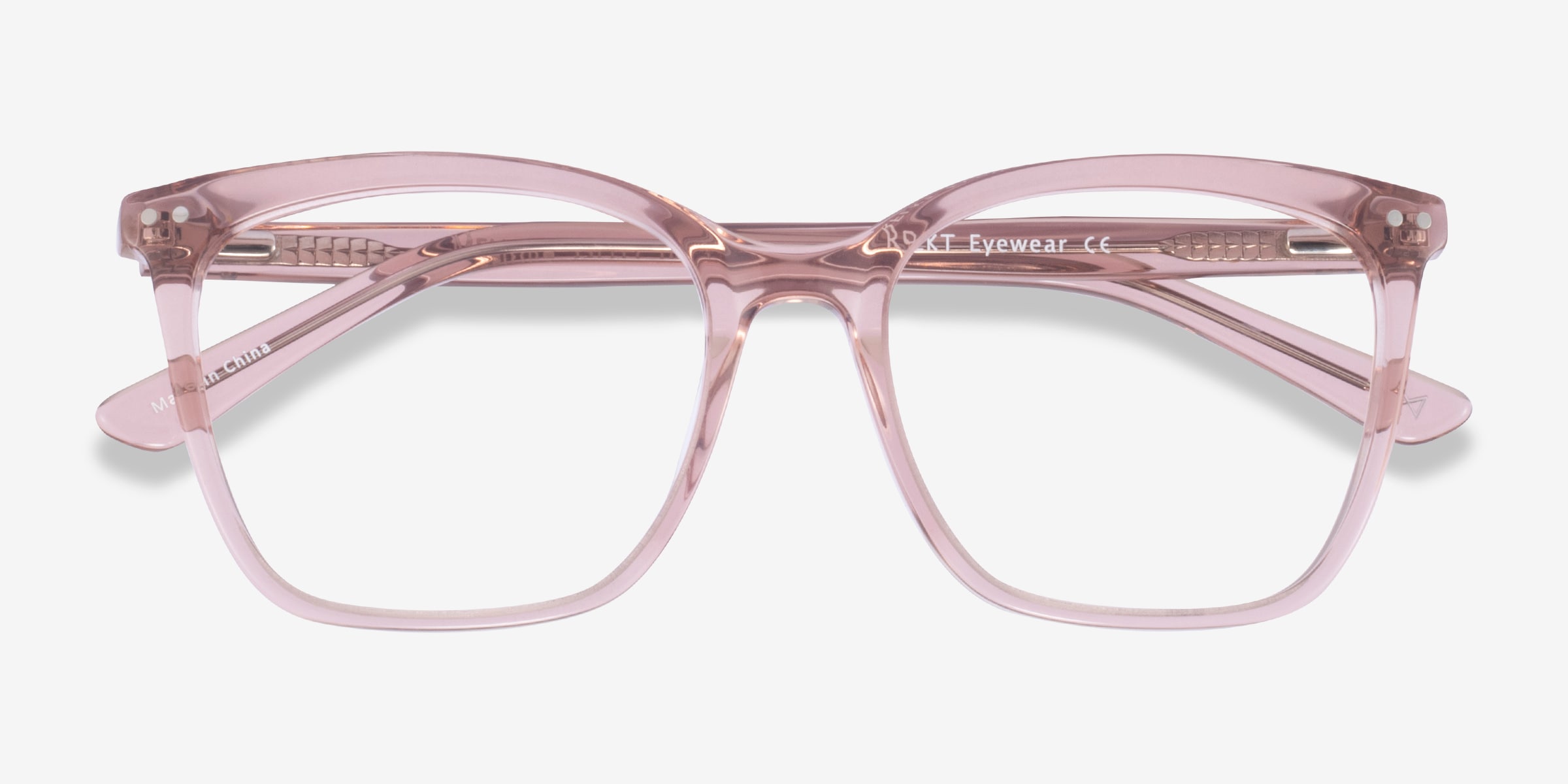 pink clear glasses frame