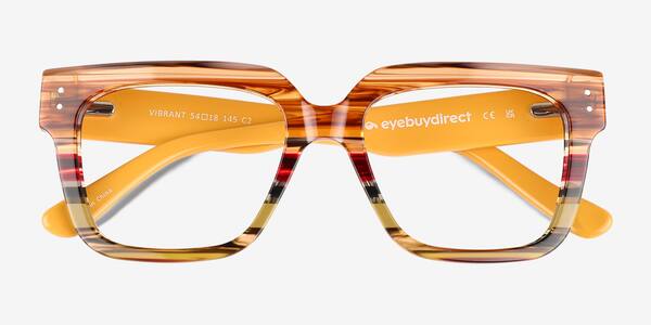 Brown Yellow Striped Vibrant -  Acetate Eyeglasses