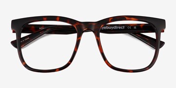 Progressive Transitions Eyeglasses Online with Large Fit, Geometric, Full-Rim Metal Design — Sylvie in Brown/Red/Black by Eyebuydirect - Lenses