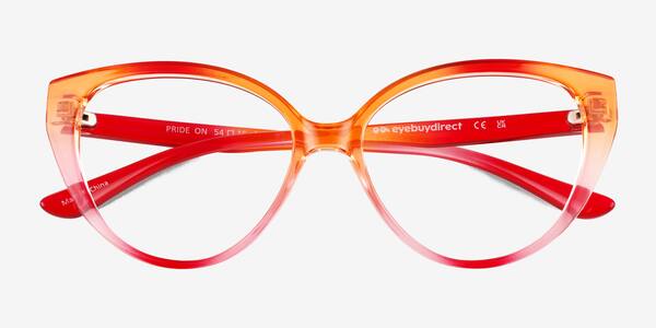 Orange Pink Pride On -  Plastic Eyeglasses