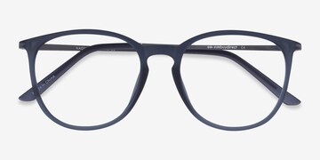 Matte Blue Naomi -  Lightweight Metal Eyeglasses