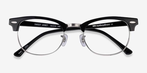 Black Silver Sweet Janet -  Acetate-metal Eyeglasses