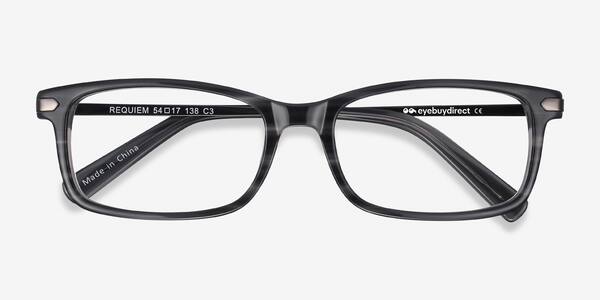 Gray Striped Requiem -  Acetate-metal Eyeglasses