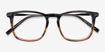 Gray Striped Glory -  Acetate, Metal Eyeglasses