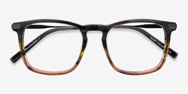 Gray Striped Glory -  Acetate-metal Eyeglasses