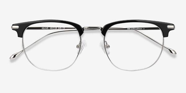 Black Silver Relive -  Acetate-metal Eyeglasses