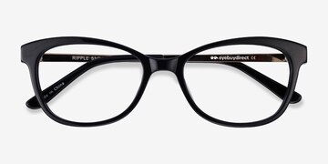 Noir Ripple -  Vintage Acetate, Metal Lunettes de vue