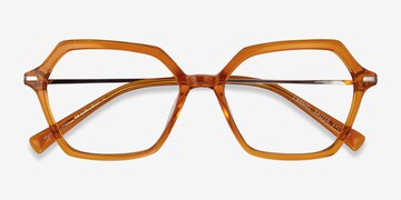 Mustard Carmel -  Légèreté Acetate, Metal Lunettes de vue