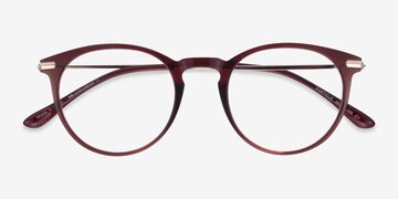 Clear Red & Rose Gold Particle -  Coloré Plastic, Metal Lunettes de vue