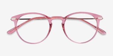 Clear Pink & Rose Gold Particle -  Coloré Plastic, Metal Lunettes de vue