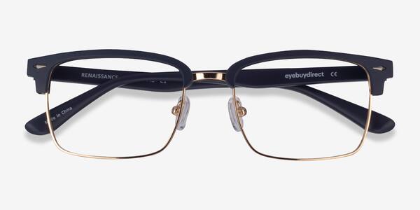 Matte Blue & Gold Renaissance -  Metal Eyeglasses