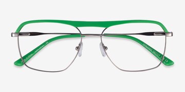 Green & Gunmetal Dynamo -  Acetate Eyeglasses