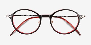 Black Burgundy Silver Reily -  Acetate Eyeglasses