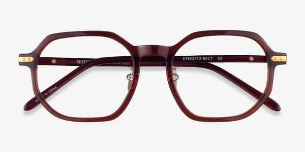 Clear Brown Gold Quentin -  Acetate Eyeglasses