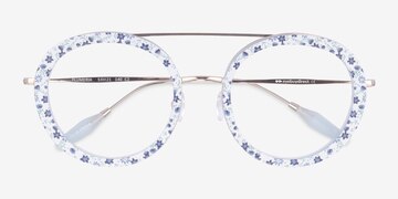 Blue Floral Plumeria -  Acetate Eyeglasses
